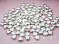 Свадебное драже-сердечки, серебряные. Фото 000.