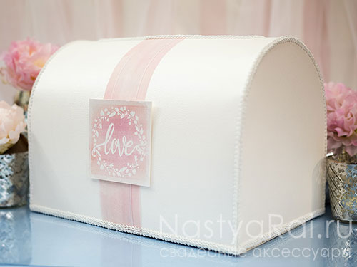 Коробка для конвертов "Розовая акварель"
