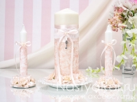 Свадебные свечи "Шебби Шик". Фото 000.