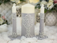 Набор свечей для семейного очага "Серебро". Фото 000.
