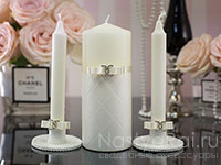 Свадебные свечи "Шанель". Фото 000.