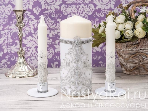Набор свадебных свечей - коллекция "Сильвер"