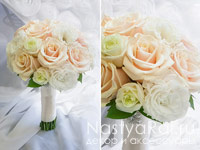 Букет невесты из розы и эустомы. Фото 000.