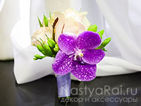 Бутоньерка из орхидеи ванда. Фото 000.