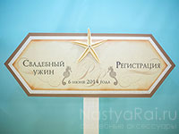 Табличка-указатель в морском стиле "Кипр". Фото 000.