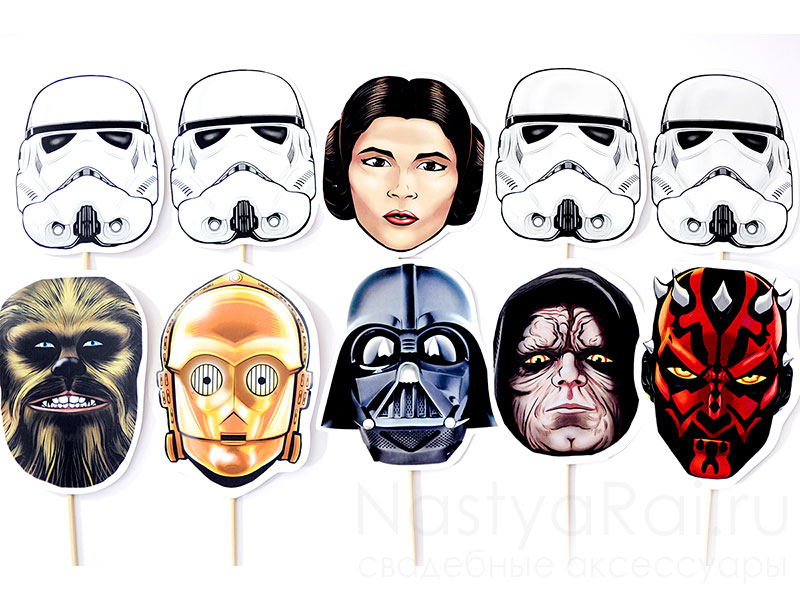 Фото. Набор 10 масок из "Звездных войн".