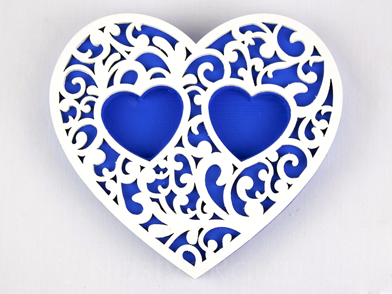 Фото. Подставка-сердце, синяя.