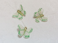 Декоративные бабочки, салатово-белые, 20 шт. Фото 000.