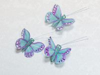 Бабочки декоративные. Бирюзово-сиреневые, 20шт. Фото 000.
