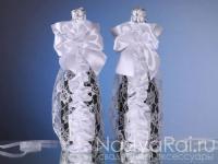 Свадебные украшения на бутылки. Фото 000.
