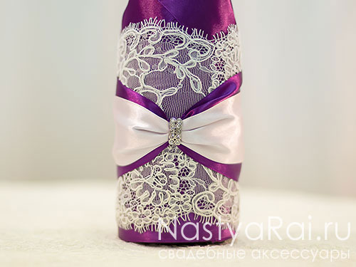 Фото. Свадебные бутылки "Лиловый Шик".