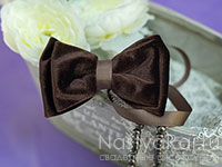 Бархатный галстук-бабочка "Шоколад". Фото 000.