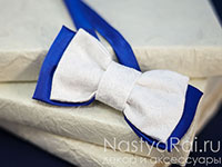 Синий галстук-бабочка "Фарфор". Фото 000.