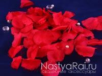 Красные лепестки роз, 300 шт. Фото 000.
