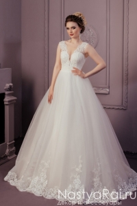 Пышное свадебное платье с кружевом ZCD002. Фото 000.