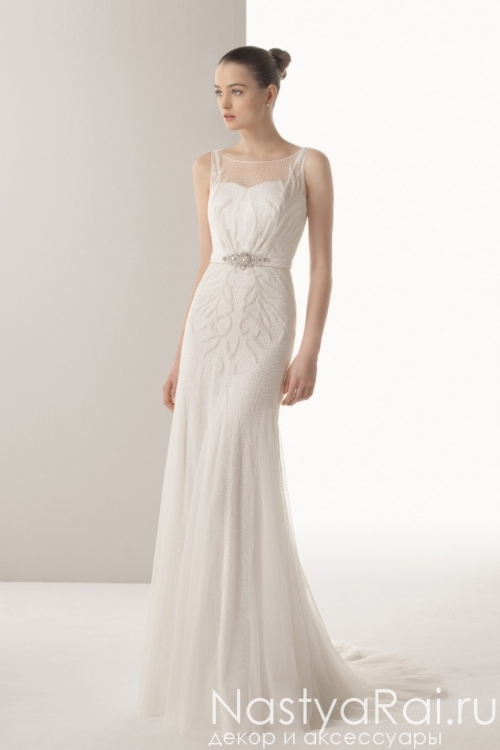 Свадебное платье с жемчугом ROSA CLARA 8K02