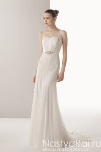 Свадебное платье с жемчугом ROSA CLARA 8K02. Фото 000.