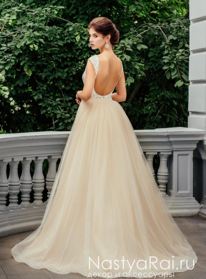 Фото. Свадебное платье-русалка со съемным шлейфом ZCD003.