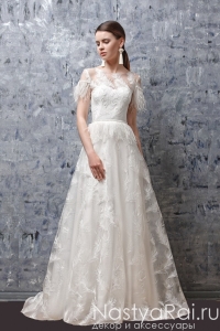 Свадебное платье с перьями ZOF001. Фото 000.