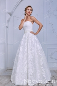 Белое свадебное платье с корсетом NN032. Фото 000.