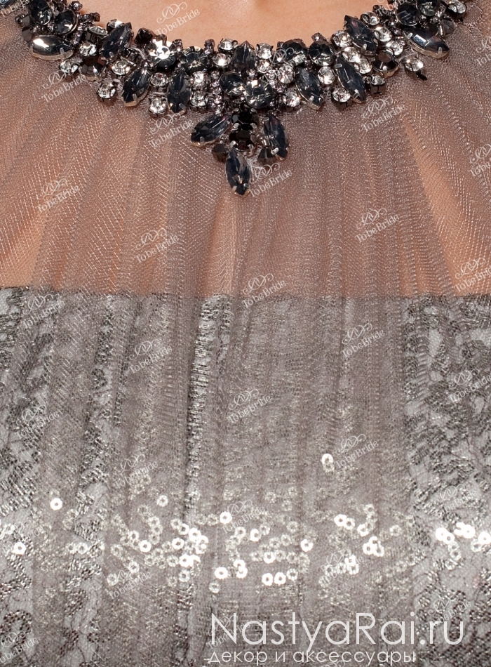 Фото. Серебристое вечернее платье в пол с пайетками MC070BXL.