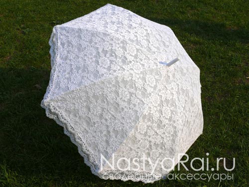 Фото. Кружевной зонт, белый.